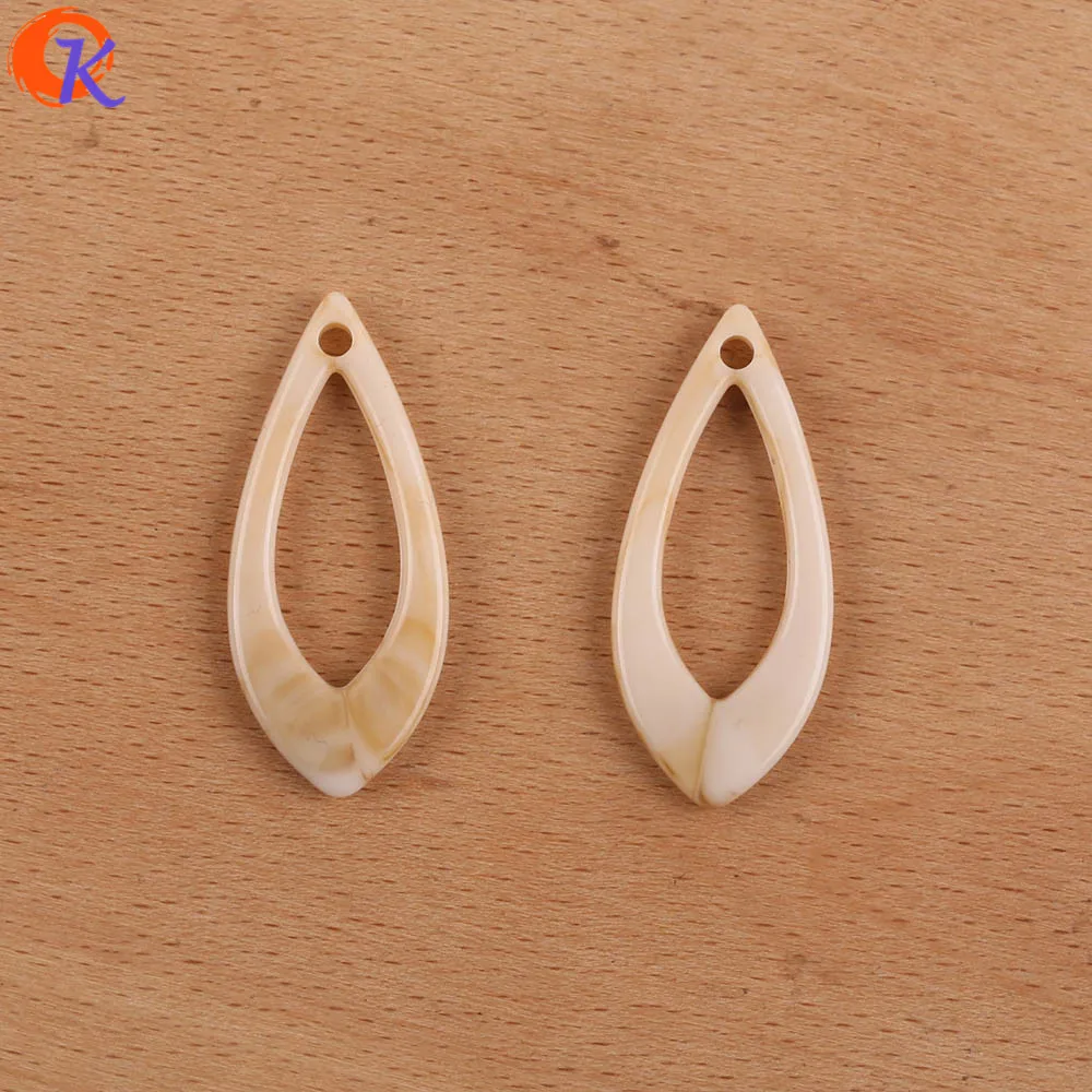Light Brown Сердечный дизайн 16*36 мм 200 шт ювелирные аксессуары/ручная работа/форма капли/Мраморный эффект/Сделай сам/Акриловые бусины/фурнитура для серег - Цвет: Light Brown