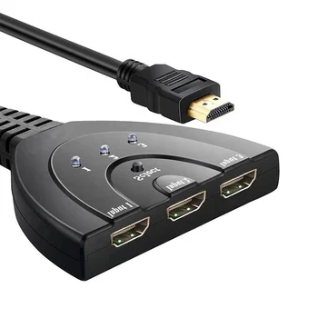 

High Speed 3D Switcher Box 3x1 Auto Switch Pigtail Converter 3 In 1 Out HDTV Switch HDMI Cable for Xbox PS4 DVD HDTV PC Laptop