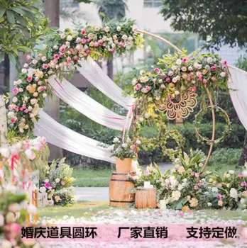 

New Tieyi Wedding Single Tube Ring Frame Background Decoration Arch Circular Flower Frame Single Rod Ring Projects