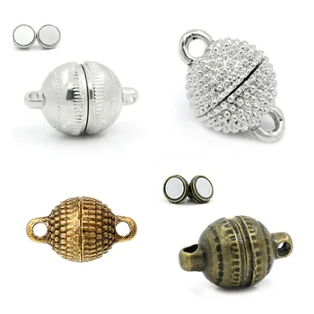 

DoreenBeads Clasps Magnetic Hematite Magnetic Clasps Ball Silver Color Jewelry DIY Charms Handmade Necklace Findings, 1 Set