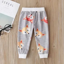 Для новорожденных, маленьких мальчиков и девочек с рисунком животные Милая лиса Штаны с героями мультфильмов, с эластичной резинкой штаны хлопок Повседневное Детские Штаны
