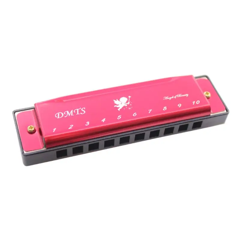 Pink 10 отверстий 20 тон взрослых губная гармоника для профессионального игрока начинающих студентов подарки - Цвет: Pink