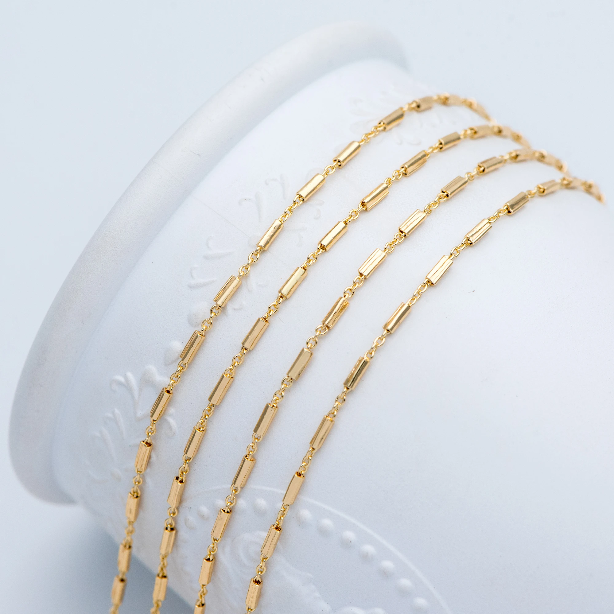 Gold Plated Brass Tube Chains 2mm DIY Bar Chain Wholesale Stick Link Findings (#LK-280)/ 1 Meter=3.3 Ft | Украшения и аксессуары