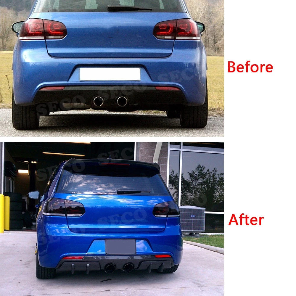 Задний бампер для Volkswagen VW Golf 6 VI MK6 R20 2010 2013 крышка губ отделка углеродное волокно/FRP