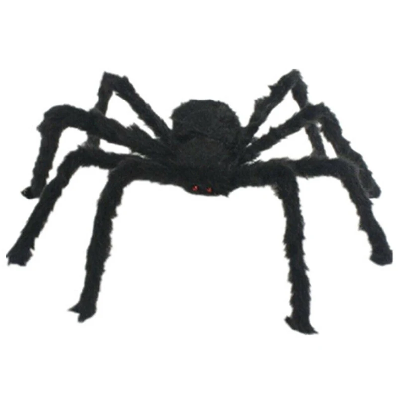 Black Spider 30CM Паук Хэллоуин Пауки Декор реквизит для дома с привидениями Крытый Открытый Гигантский паук дом реквизит паук веб-белый растягивающийся паутина - Цвет: Black Spider 30CM