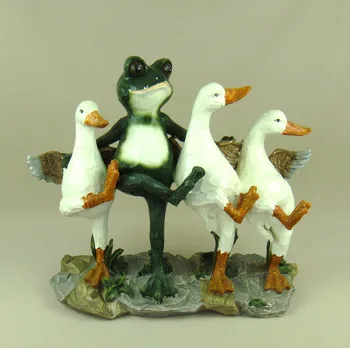 

RUSTIC STYLE DANCING FROG STATUE HANDMADE RESIN GOOSES SCULPTURES NOVELTY HOME DECORATION GIFT AND CRAFT ORNAMENT FURNISHING