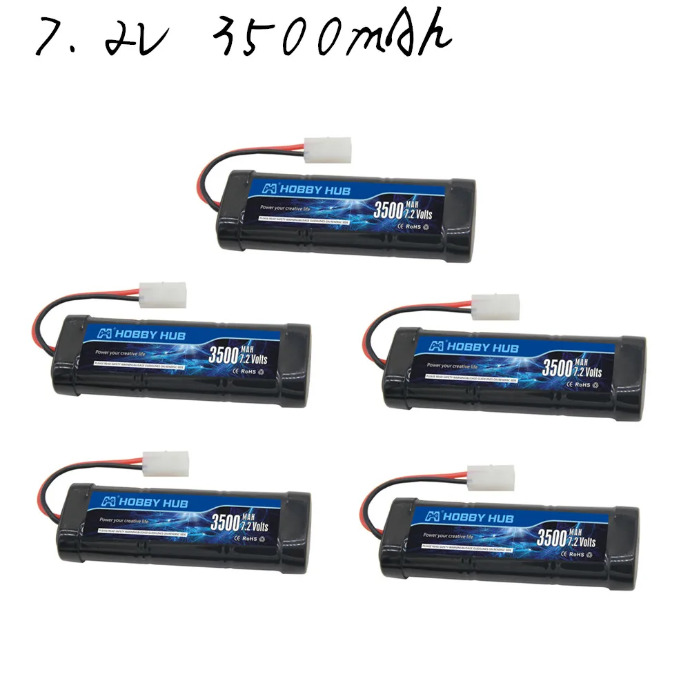 Hobby Hub SC* 6 ячеек аккумуляторные батареи 7,2 в 3500 мАч Ni-MH с разрядным разъемом Tamiya для RC гоночных автомобилей лодки - Цвет: Красный