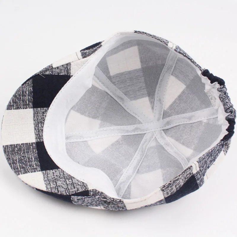 Винтажные клетчатые береты кепки для мужчин и женщин козырек Gorras Planas плоские кепки-береты головные уборы