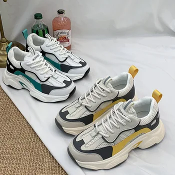 

2020 Chunky New Fashion Sneakers Platform Women Thick Sole Ladies Female Chunky Shoes Women Casual Vulcanize Platform Sneakers