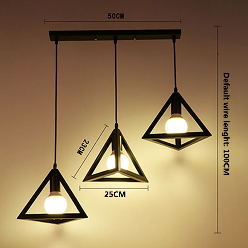 Черный ретро-железо промышленной эры 3 подвеска в форме головы огни E27 Светодиодный может разработать собственные лампы для кухни гостиной спальни коридор, Ресторан