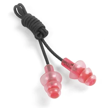 

Red Elastic Rubber String Clear Silicone Swim Ear Plugs With Storage Case