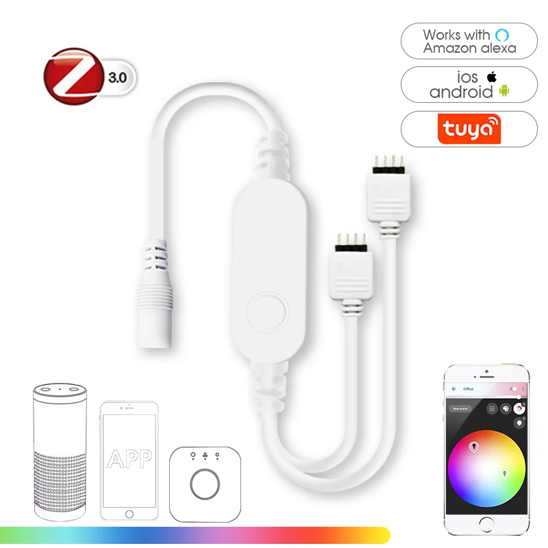 Умная мини-светодиодная лента Zigbee контроллер RGB RGBW управление освесветильник