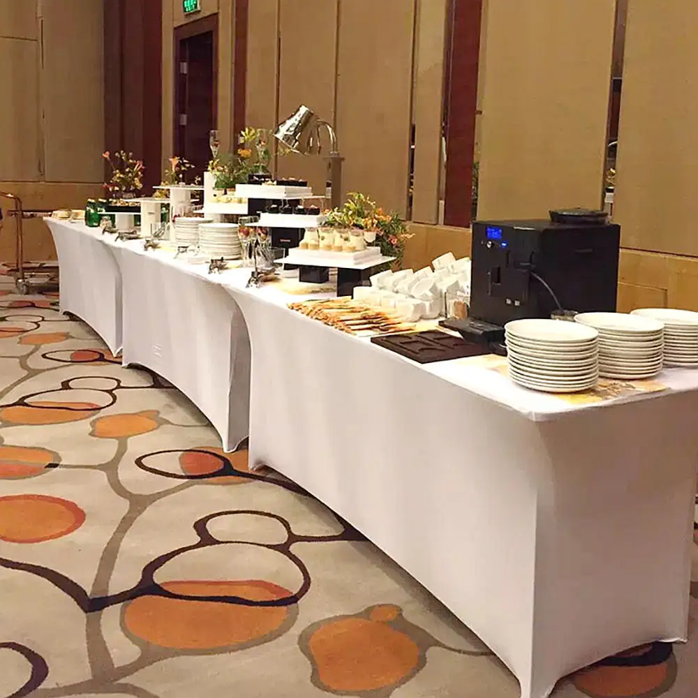 Rectangular Spandex Stretch Tight Fit Table Cover Lycra Trestle Tablecloth polyester fiber Table cl