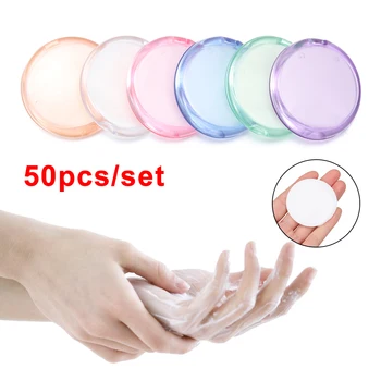 

50Pcs/box Travel Soap Paper Washing Hand Bath Clean Scented Slice Sheets Disposable Boxe Soap Portable Mini Paper Soap Dropship