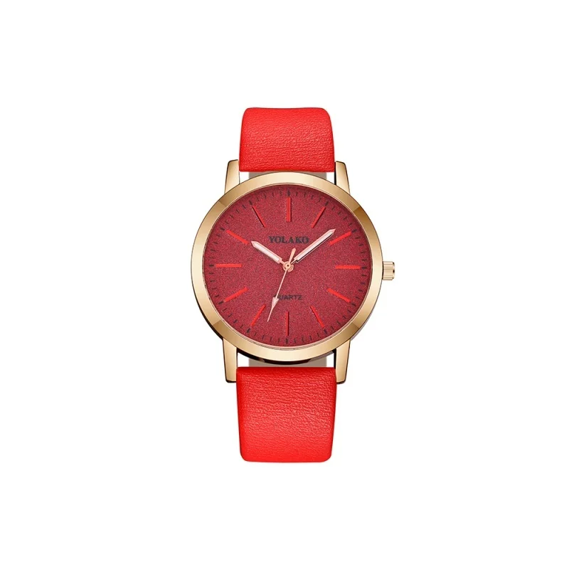 red watch 1PC Fashion Women Watches Ladies Watch Simple Leather Analog Quartz Wrist Quartz Clock for Womens Montre Femme - Цвет: red watch