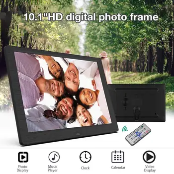 

10 Inch Digital Photo Frame Upgraded 1280x800 High Resolution Full Display Video Player Calendar Alarm Full Angle View Screen