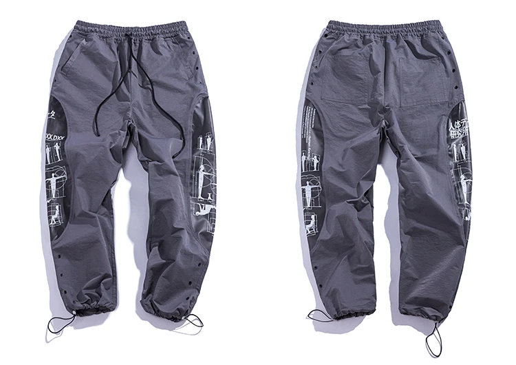 2019 модные уличные мужские брюки карго ленты мужские тренировочные брюки повседневные брюки для бега Harajuku ABZ562