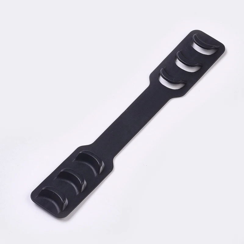 

10pcs Adjustable Plastic Ear Band Extension Anti-Slip Grip Buckle For Mask, Relief Ear Pain ClearBlack 145x22x1.25mm
