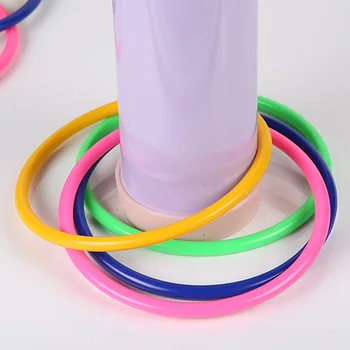 

10pcs 14cm Kids Plastic Children Games Hoop Outdoor Toy Quoits Fun Garden Toss Ring Colorful Agility Practice Pool Speed Sports
