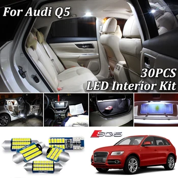 

30Pcs Canbus No Error For Audi SQ5 Sport Quattro LED Interior Dome Map Light + LED License Plate lamp Package Kit (2014-2016)