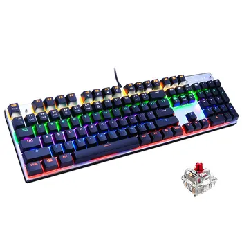 

Mechanical Keyboard 104 keys Switch Gaming Keyboards for Tablet Desktop with LED Adjustable Backlight Russian Sticker