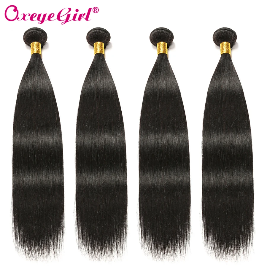 

Oxeye girl Malaysian Hair Bundles Straight Hair Bundles 100% Human Hair Extension 1 4 3 Bundles 10"-28" Natural Color Non Remy