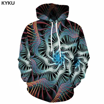 

KYKU 3d Hoodies Psychedelic Hoodie Men Hypnosis Hoody Anime Abstract 3d Printed Hip Hop Sweatshirt Printed Hoodie Print Unisex
