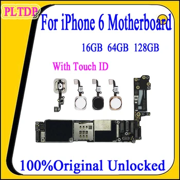 

Free iCloud for iphone 6 4.7inch Motherboard With/ No Touch ID 100% Original unlocked logic board 16GB 64GB 128GB