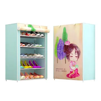 

Simple shoe rack multi-layer household dustproof assembly economy dormitory small shoe rack storage cabinet fabric shoe cabinet