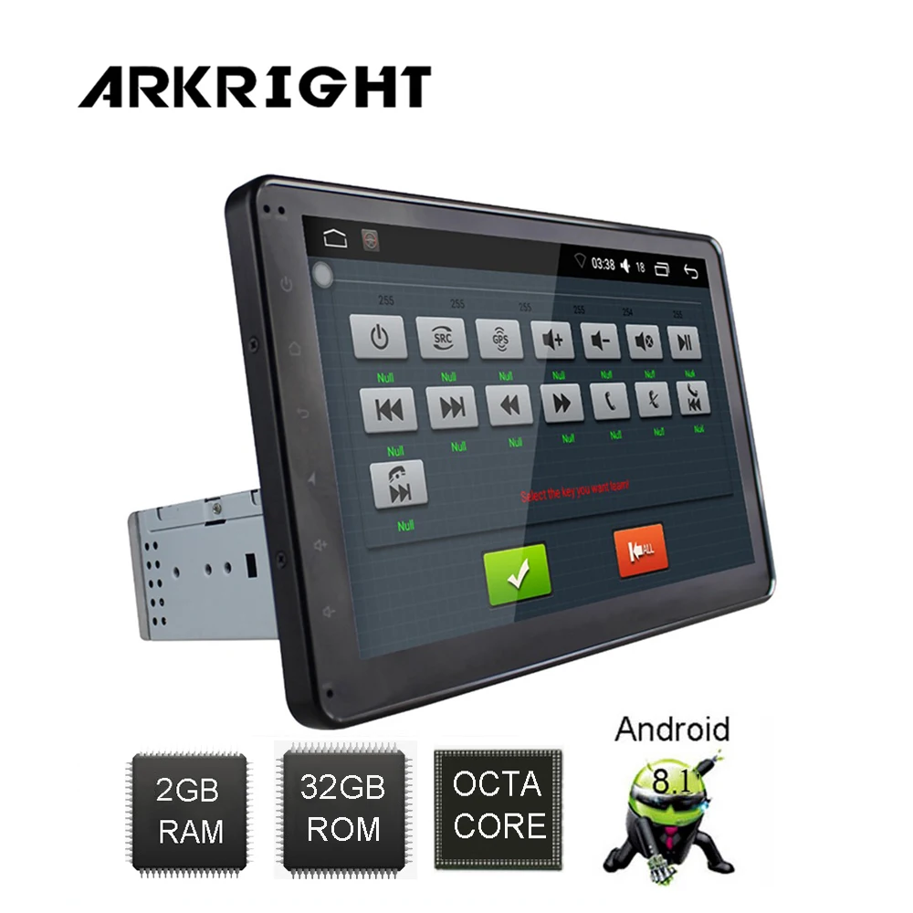 ARKRIGHT 10,1 ''1Din Авторадио gps 2 Гб системный блок Android8.1 автомобилей Радио Стерео Аудио мультимедиа плеера ips экран /с DSP