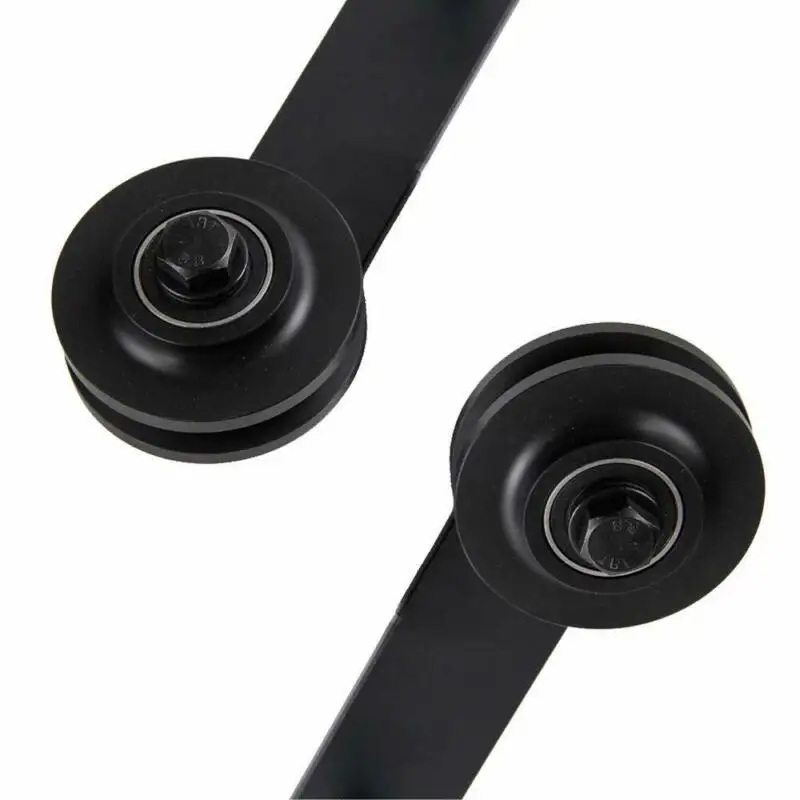 

Black Frosted Sliding Barn Wood Door Gate Rollers Stopper Fit 1/4" Flat Rail Kit