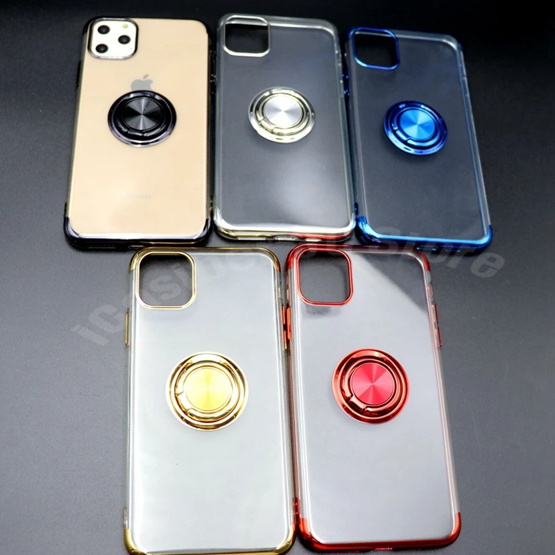 10 шт. для iphone 11 8 7 6s Plus чехол с кольцом магнитный штатив Прозрачный чехол для iphone 11 Pro X Xs Max XR iphone 11