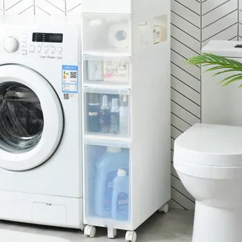 

Bathroom Vanity Floor Standing Bathroom Storage Cabinet Wheel Shower Corner Shelf Plants Sundries Storage Racks pf927