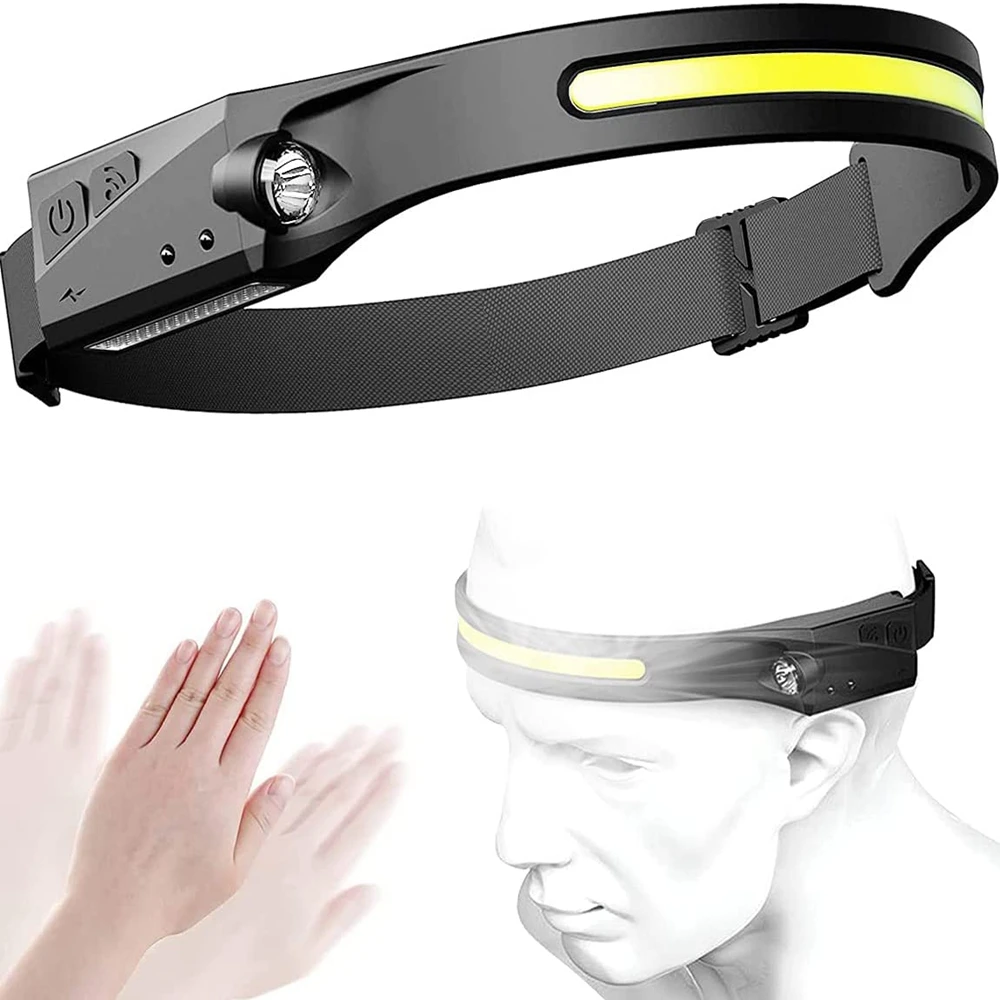 Wide Beam Sensor Headlights USB LED Flashlight Working Lights Lighting Camping Cycling Running Fishing Waterproof | Лампы и освещение