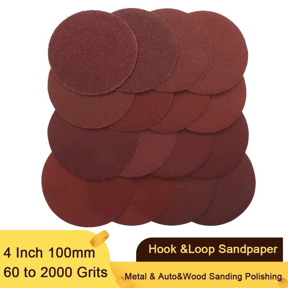 4 Inch 100mm Aluminium Oxide Dry 60 To 2000 Grits Hook &loop Sandpaper