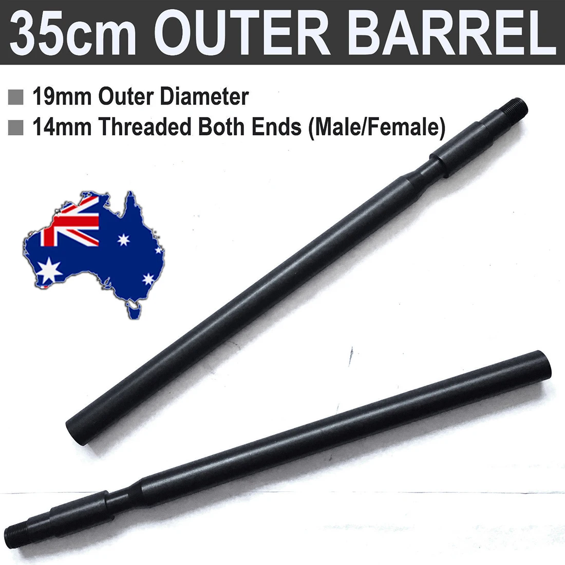 

modiker 35cm (L) Concavo-convex Tube with 14mm Front Outer Diameter for JM Gen.8 / HK416 / 556 Fission - Black