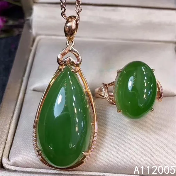 

KJJEAXCMY Fine Jewelry 925 sterling silver inlaid natural Jasper female ring pendant set elegant supports test