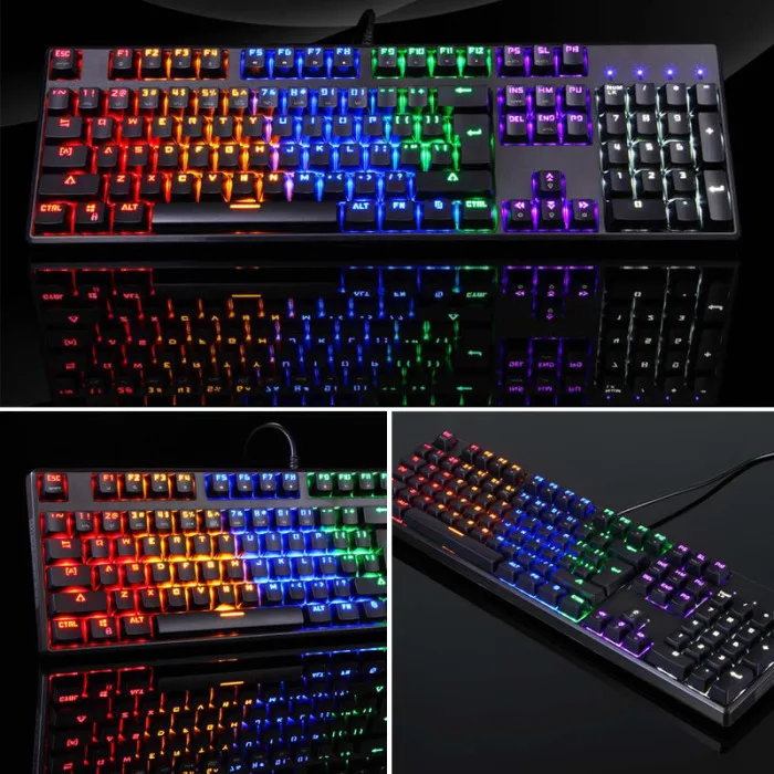 USB Проводная игровая механическая клавиатура RGB подсветка 104 ключи анти-ореолы ключи LSMK99