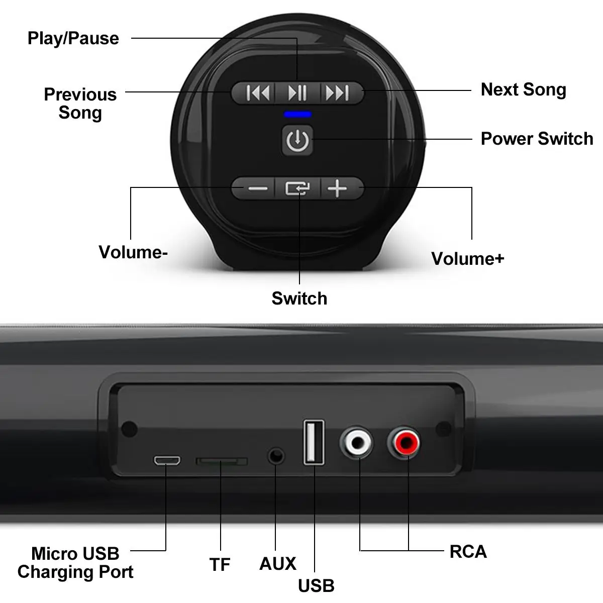 CUTULAMO Barra de Sonido Bluetooth, Barra de Sonido Portátil