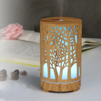 

9.3*9.3*15.7cm Wood Design Essential Oil Aroma Diffuser Ultrasonic Air Mist Humidifier USB Aroma Diffuser 2020