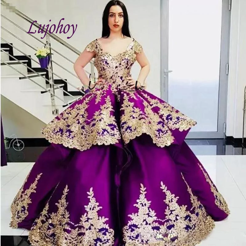 

Luxury Purple Quinceanera Dresses Ball Gown Satin Plus Size Masquerade 15 year old Sixteen Prom Sweet 16 Dress