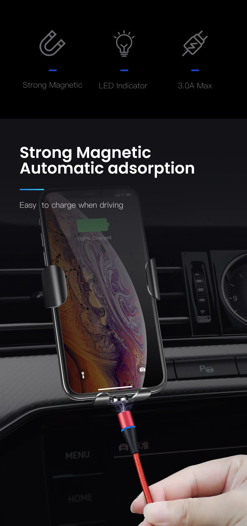 VEEAII 1 м 2 м Магнитный кабель USB Micro type C кабель для Iphone 11pro X XR XS MAX 8 samsung Xiaomi зарядное устройство Шнур для мобильного телефона