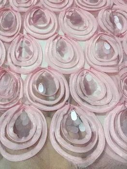 

Rose Gold Pink Jacquard Lace Brocade Fabric Lace with Feather African Fabrics Nigerian Tulle Mesh Lace for Bridal Brocade Lace