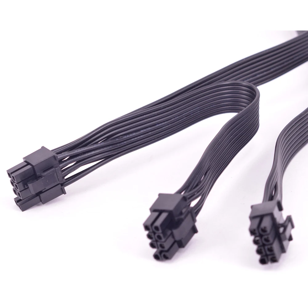 PCIe 8pin to 2 Ports 6+2Pin Power Supply Cable Flat Sleeve For Seasonic PRIME Gold SSR-1000GD SSR-850GD SSR-750GD SSR-650G
