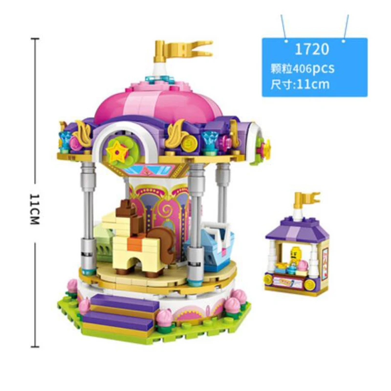 Hfbd3fc0d173d4c0ebe5b5e541821f253A Mini klocki LOZ przyjaciele Park rozrywki diabelski młyn karuzela statek piracki statek piracki klocki DIY cegły zabawki dla dziewczynek