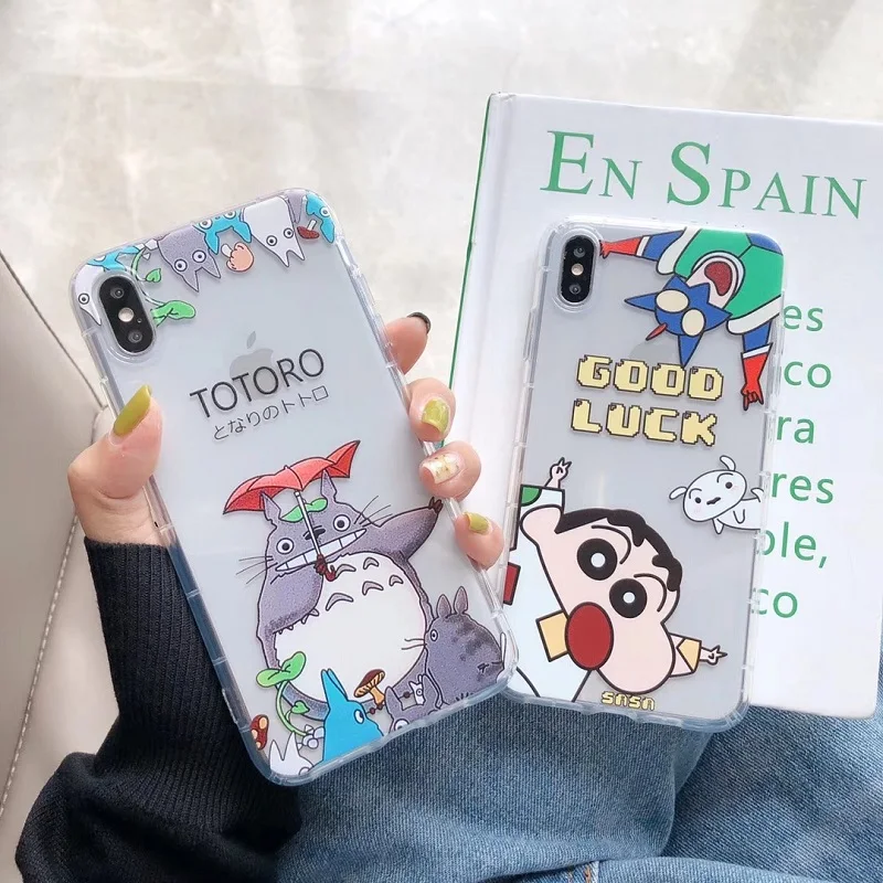 

Cute Totoro Spirited Away Anime Soft Clear Case for huawei P30 P30pro clear case for Samsung note9 S9 S10 S10PLUS xs max x 7 8 6