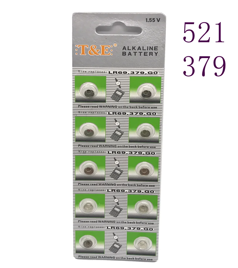 30 шт. 379 батарея AG0 LR521 1,55 V sr521sw 521 часы Кнопка монета батарея для часов игрушка Батарея дистанционного управления