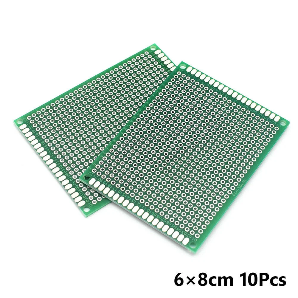 1 шт. зеленая двухсторонняя печатная плата Прототип Макет для ARDUINO DIY - Цвет: 10pcs 6x8