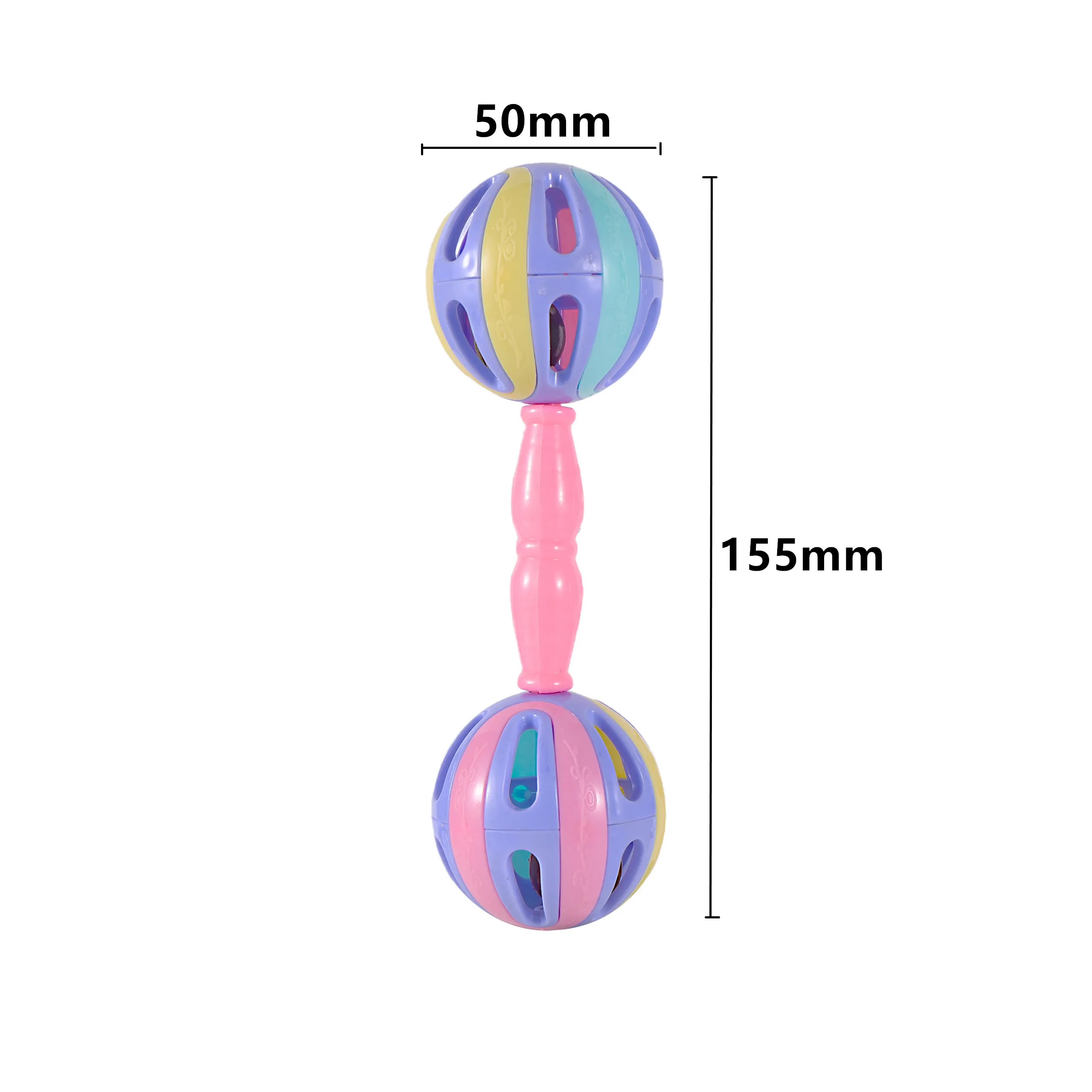 Color Parrot Rattle Toy Interactive Funny Double Headed Hollow Bird Barbell Parrot Toy Bird Bite 2PCS