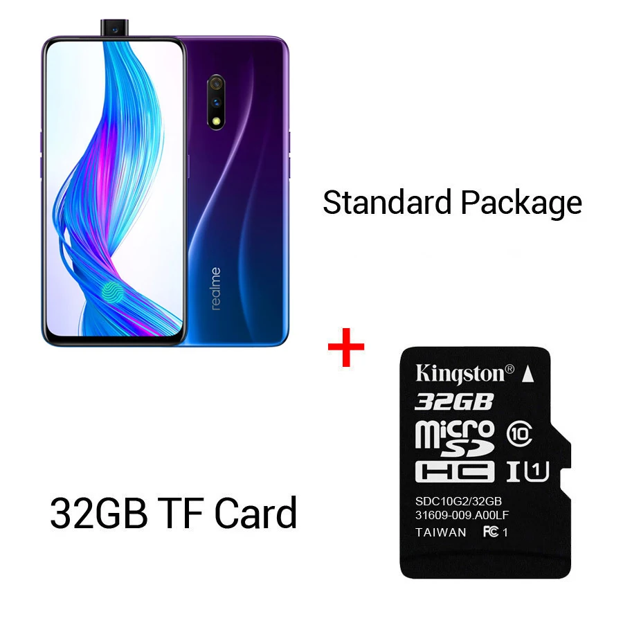 CN версия Realme X 4G LTE Snapdragon 710 Android 9,0 6,5" 2340X1080 6 ГБ/64 ГБ МП отпечаток пальца мобильный телефон - Цвет: Blue N 32G card